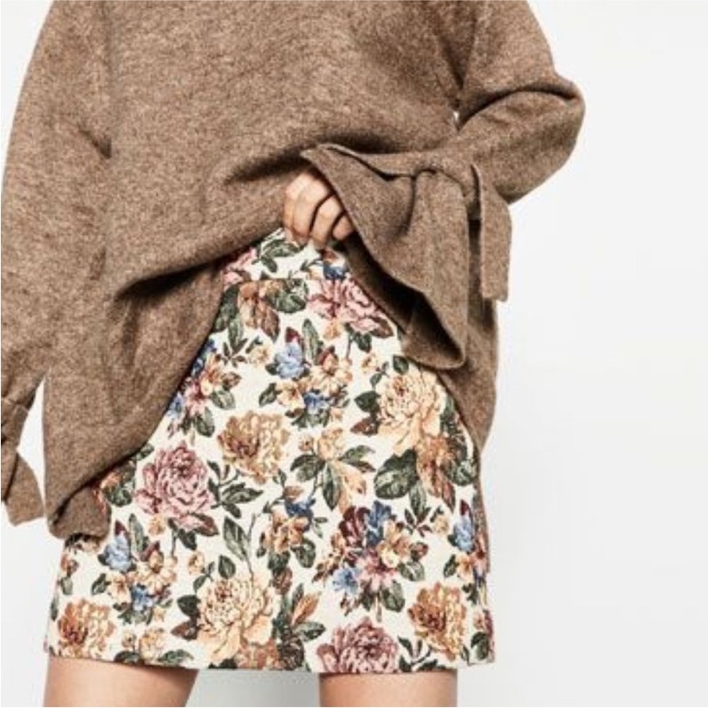 Zara Floral Tapestry Skirt